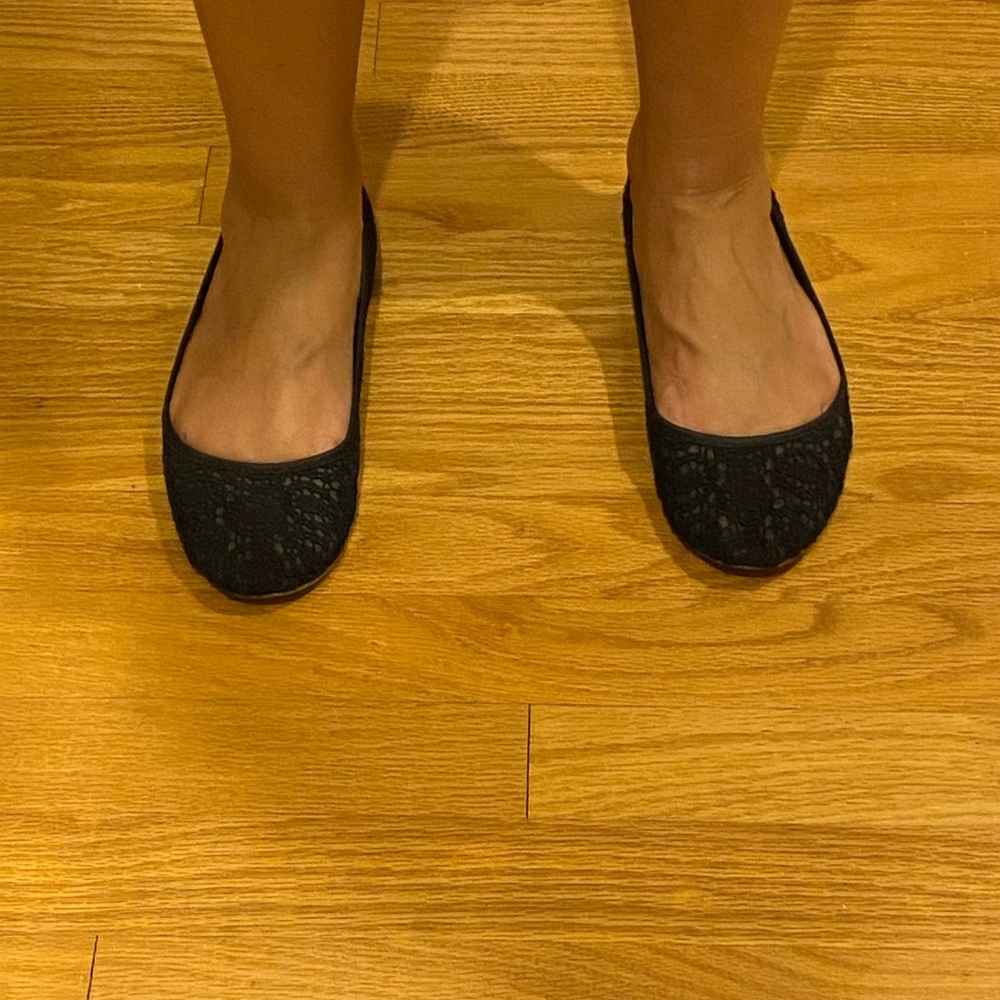 Black ballet flats. Gently worn, but in great condition. Comfy work shoes.
